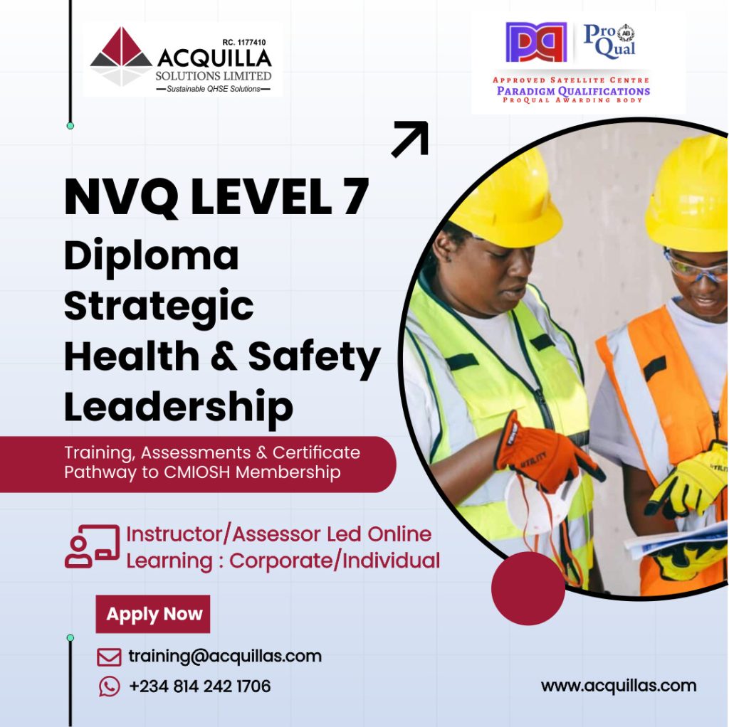 NVQ LEVEL 7 Diploma Strategic Health Safety Leadership - Home
