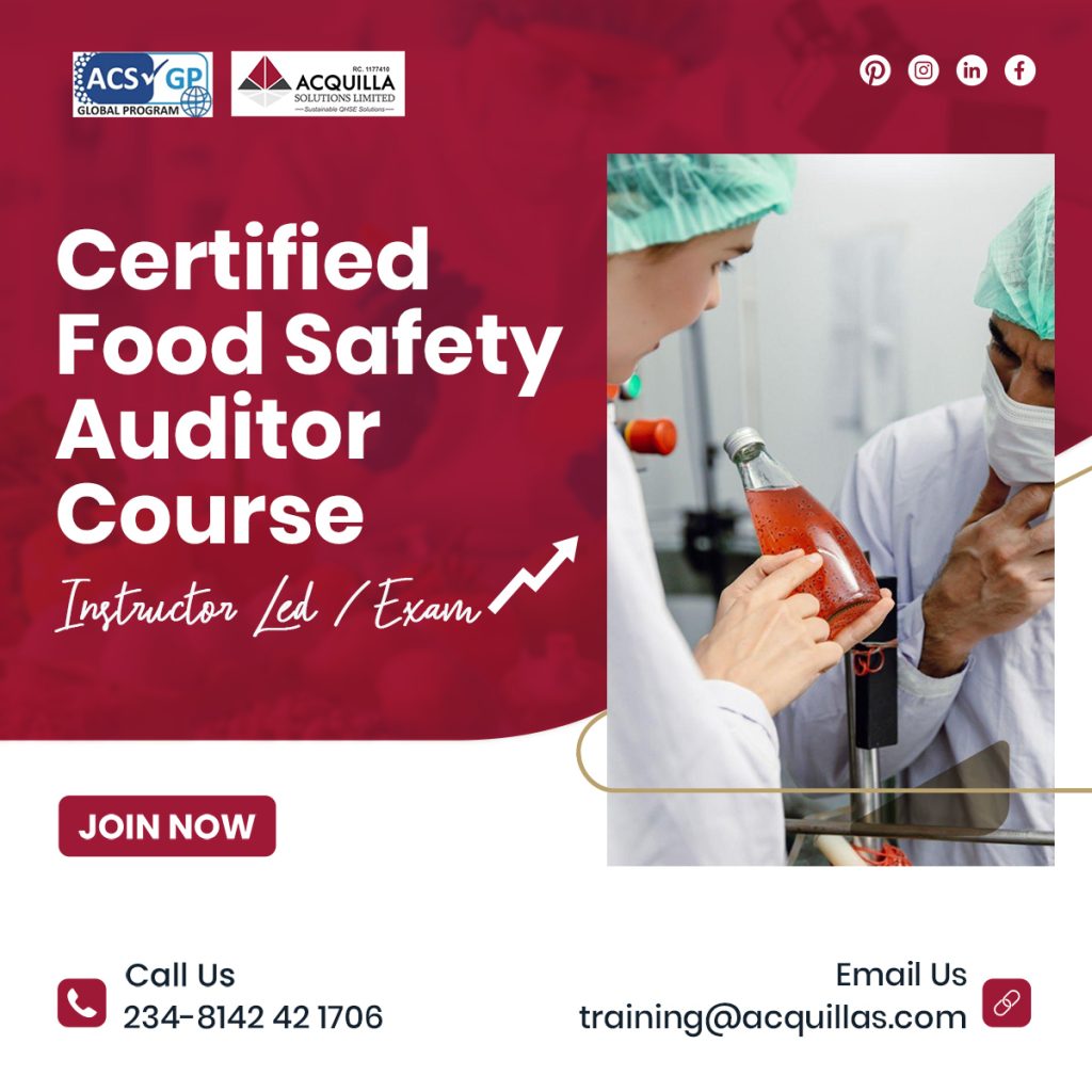Certified Food Safety Auditor Course - Certified Food Safety Auditor Course - Food Safety - ASL Learning