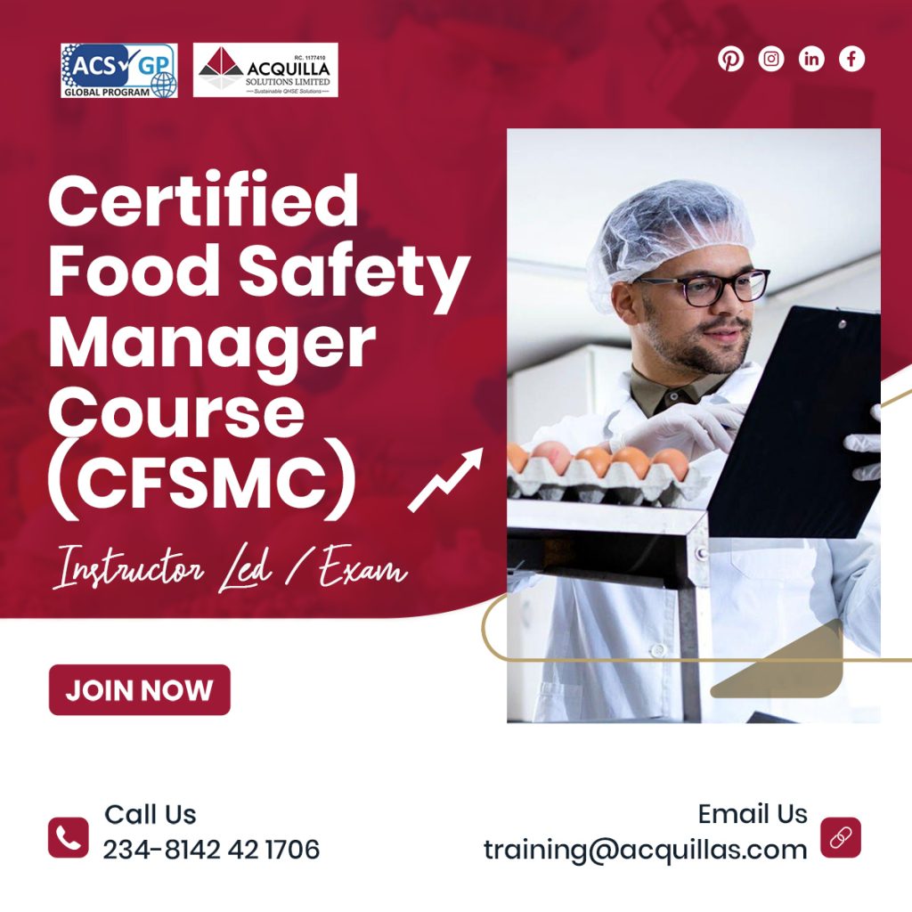 Certified Food Safety Manager Course CFSMC - Certified Food Safety Manager Course (CFSMC) (must have completed CFSSC) - Food Safety - ASL Learning