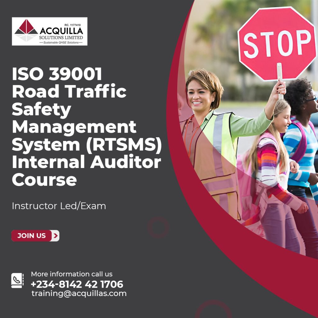 ISO 39001 Road Traffic Safety Management System RTSMS Internal Auditor Course - Courses