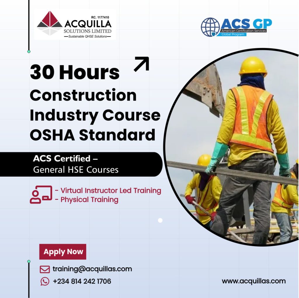 30 Hours Construction Industry Course OSHA Standard - Home
