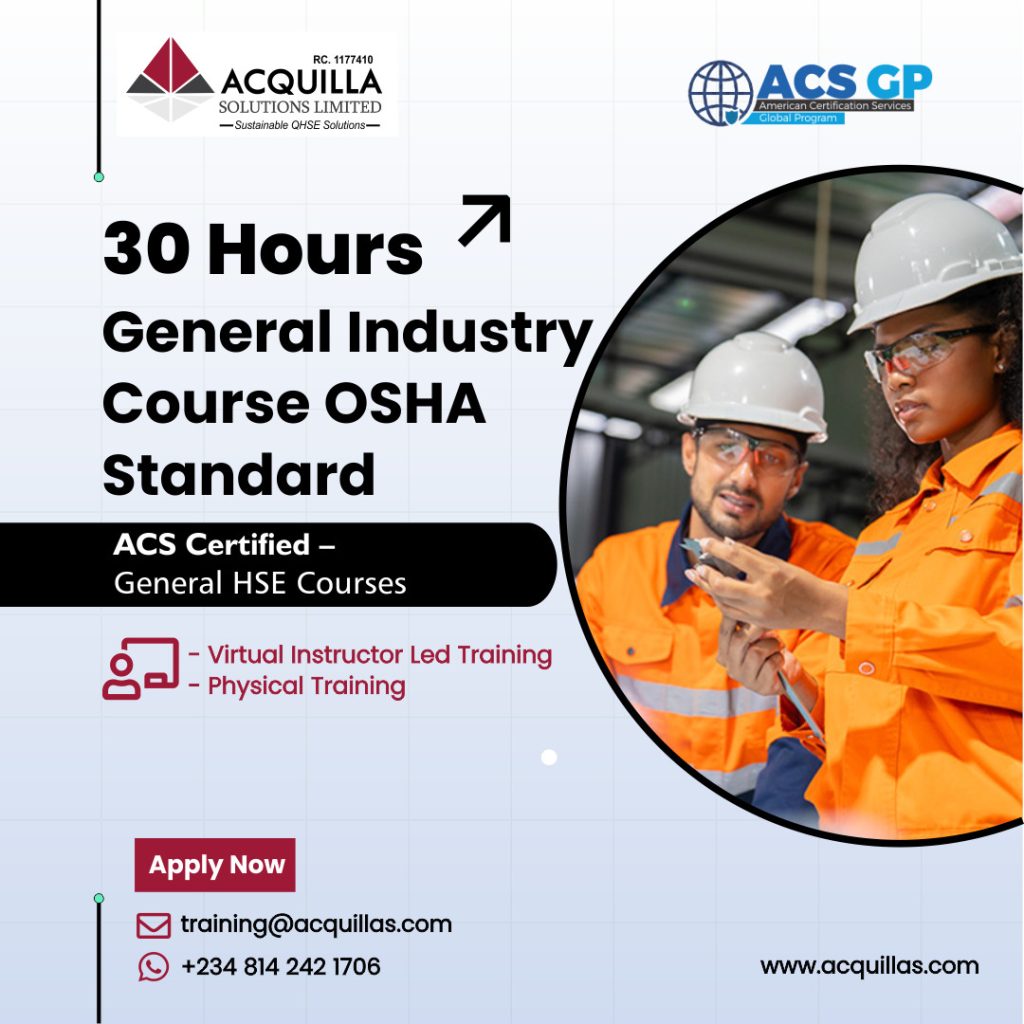 30 Hours General Industry Course OSHA Standard - Home