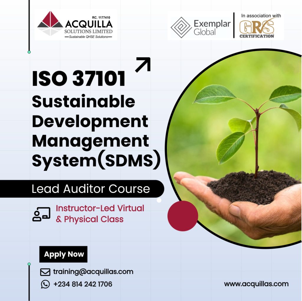 ISO 37101 Sustainable Development Management SystemSDMS Lead Auditor Course - Home